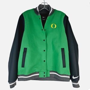 Nike Women's Oregon Varsity Jacket - Green and Black